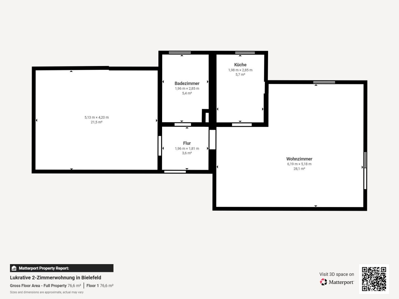 Zentral wohnen in Bielefeld – gepflegte Eigentumswohnung mit Balkon (STI-223) — Grundriss